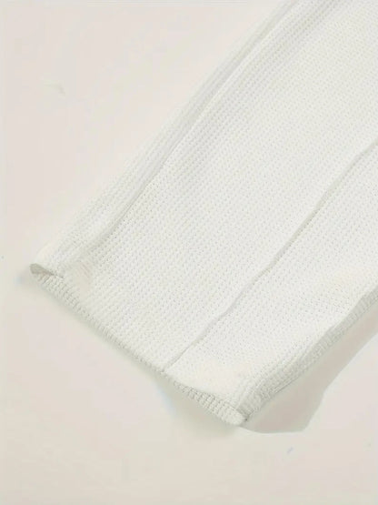 Mens Stylish Waffle Pants - Casual Sports Slim Fit with Adjustable Drawstring Secure Pockets for All Seasons - Perfect Outdoor.