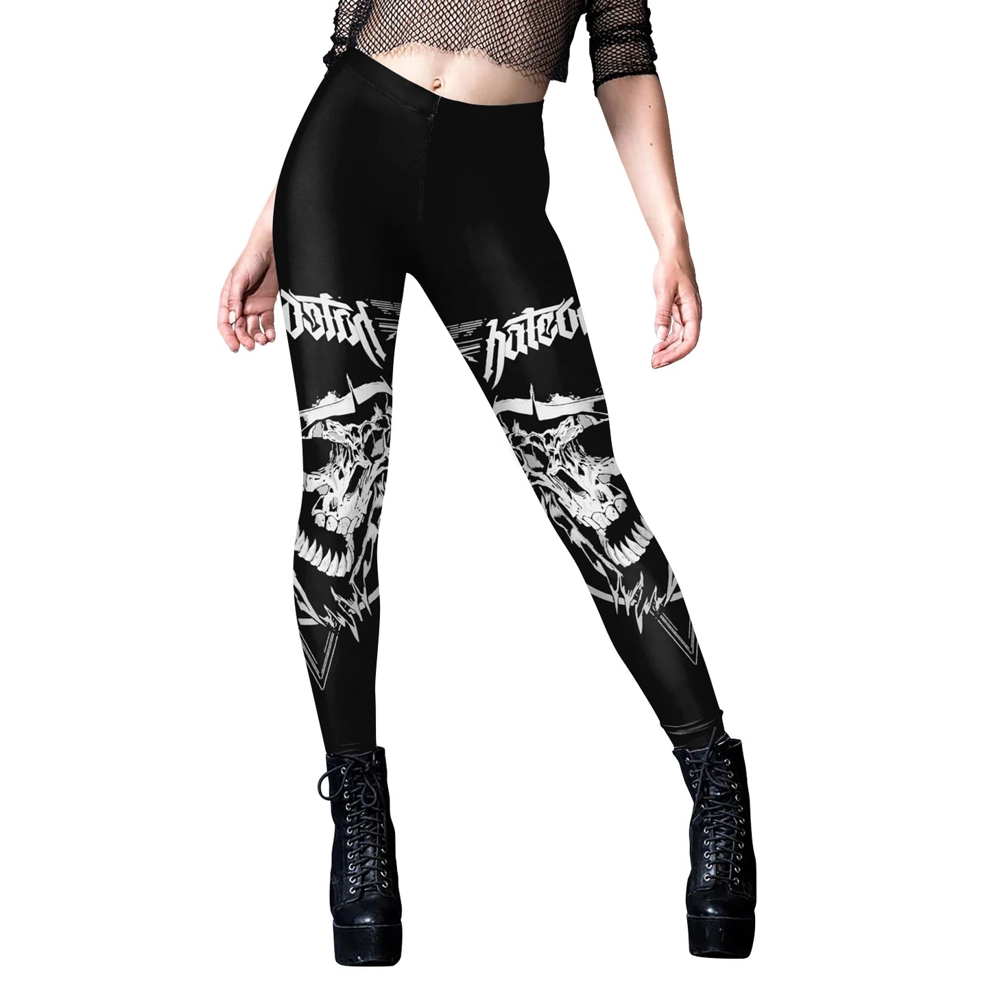 [You're My Secret] Sexy Women's Black Ouija Punk Rock Gothic Leggings For Women Push Up Fitness Legging Stretch Printed Leggins