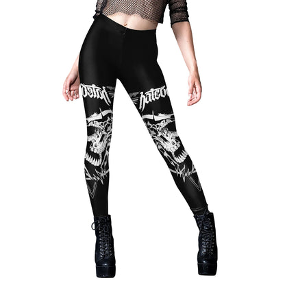 [You're My Secret] Sexy Women's Black Ouija Punk Rock Gothic Leggings For Women Push Up Fitness Legging Stretch Printed Leggins