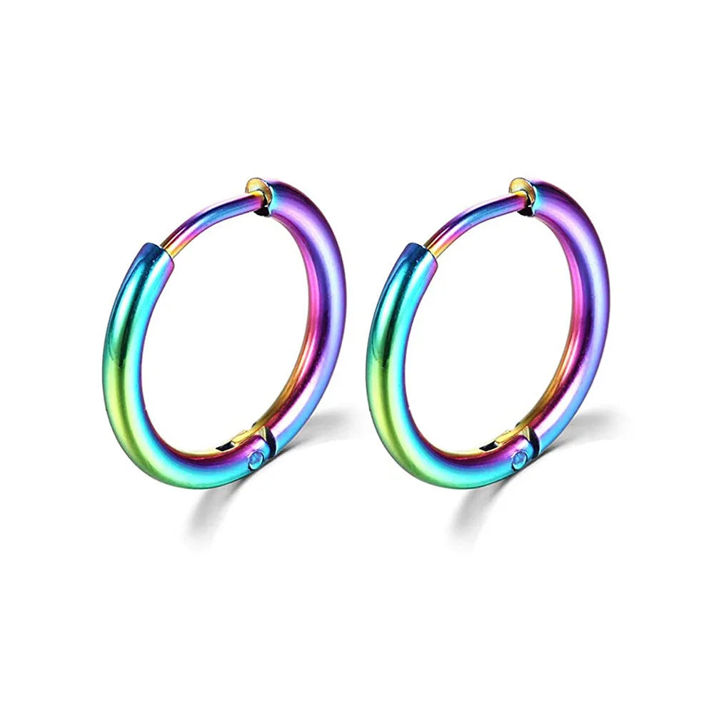 2022 New Simple Stainless Steel Small Hoop Earrings for Women Men Cartilage Ear Piercing Jewelry Pendientes Hombre Mujer.