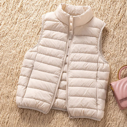 12 Farben 90% weiße Enten Daunen Frauen ärmellose Jacken 2023 Neuankömmlinge weibliche ultraleichte packbare Weste Frauen Mäntel.