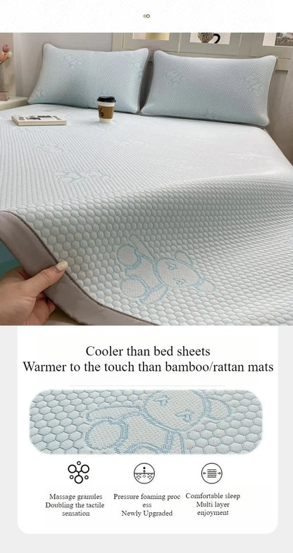 Summer Cooling Quilted Mattress Protector Cover Thickened Breathable Mattress Topper for Single Double Queen King Size Bed.