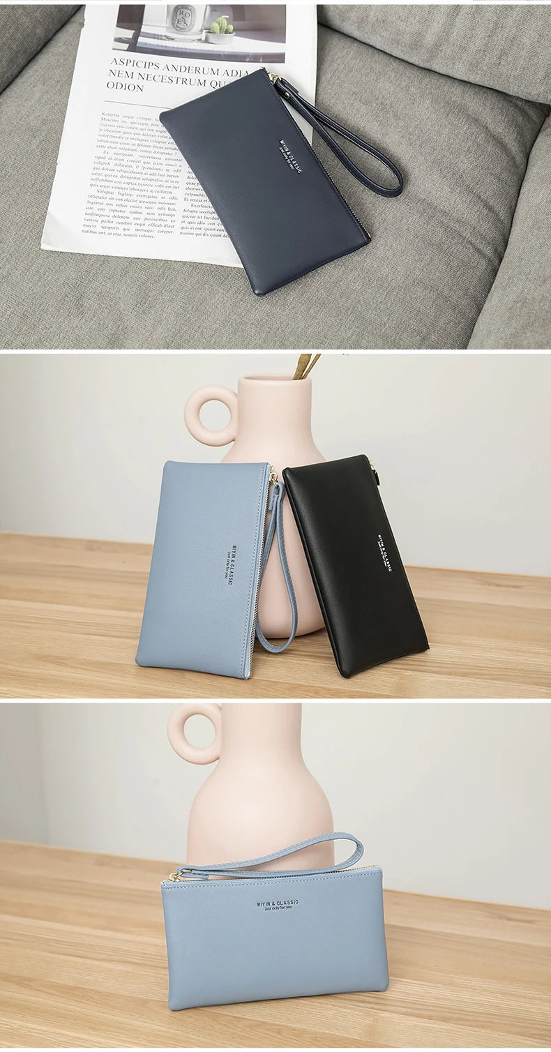 MIYIN Women's Purse long ultra-thin credit card bag minimalist zero purse thin large capacity zipper hold bag handbag purse girl