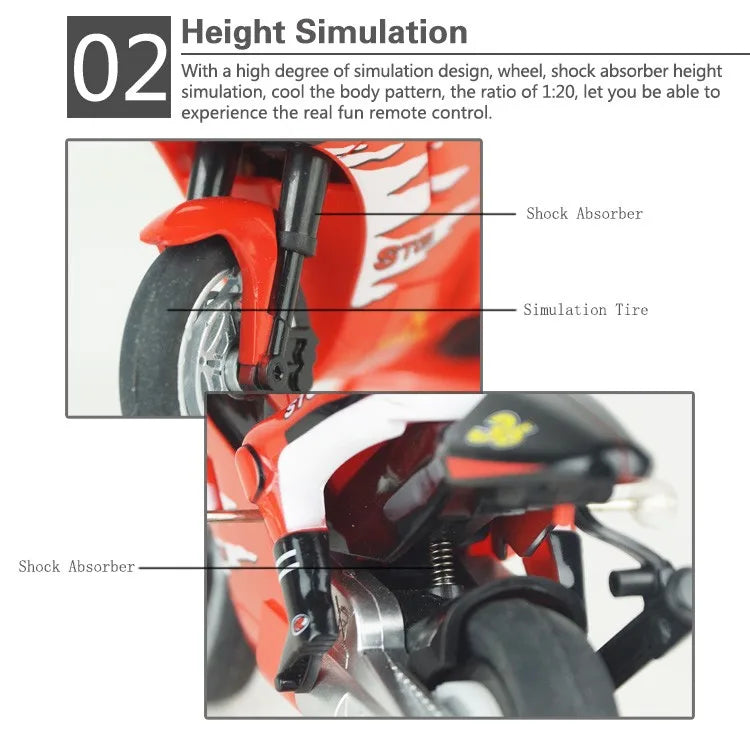 RC1:32 high-speed motor simulation shock absorber Race motorcycle charging 2.4Ghz Parent-child interactive boy's holiday toy.