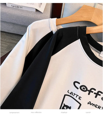 175kg plus size Damen büste Frühling Herbst lockeres Oberteil Rundhals bedrucktes Langarm-Sweatshirt 4xl 5xl 6xl 7xl 8xl 9xl.