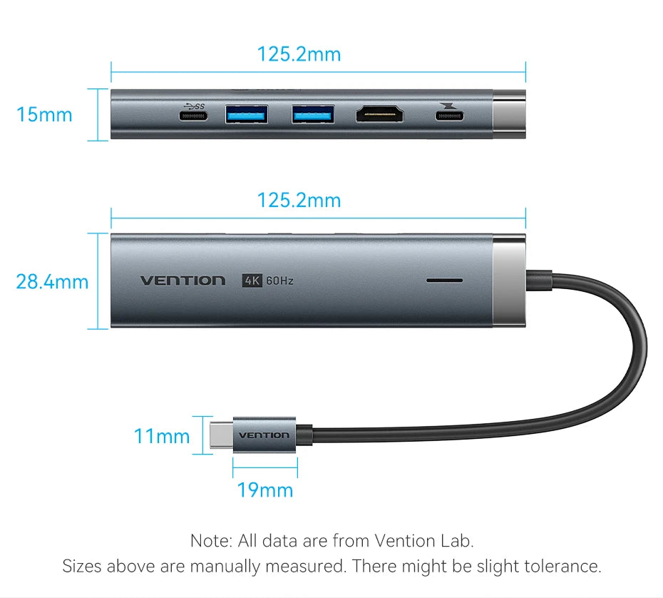 Vention USB C HUB Type C to HDMI 4K60Hz RJ45 PD 100W Adapter For Macbook iPad Pro Air M2 M1 Sumsang PC Accessories USB 3.0 HUB