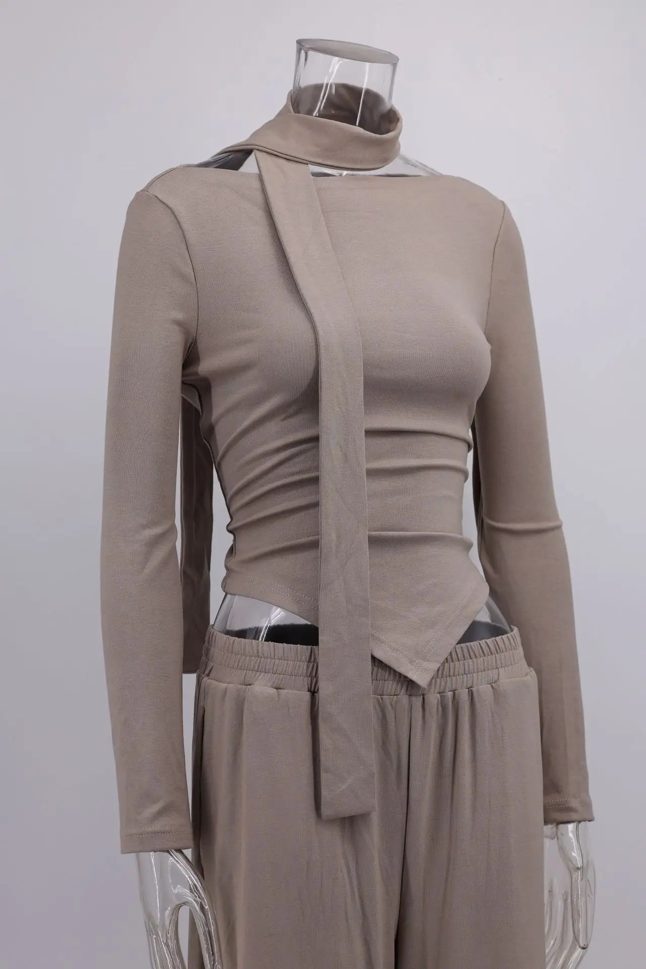 Autumn Winter Casual Pant Sets for Women Sexy Off The Shoulder Top and Long Pant Outfits Fashion Irregular Two Piece Set 2025.