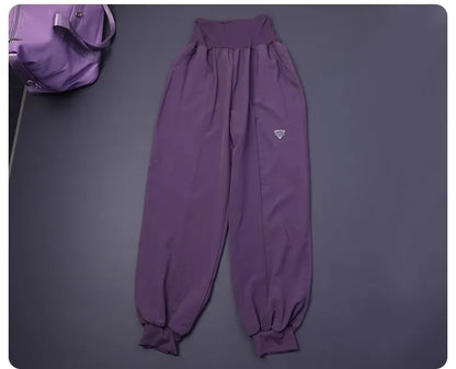 Damen-Fitness-Yogahose mit hoher Taille und Tasche, lockere Bündchen, Knöchel, Workout, Laufen, Training, Sport, Jogginghose, schnell trocknende Haremshose.