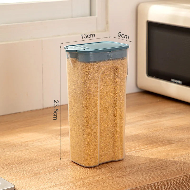 Kitchen Transparent Sealed Jar Plastic Household Cereals Grains Storage Box Hermetic Cans Organizer Bulk Classified Container.