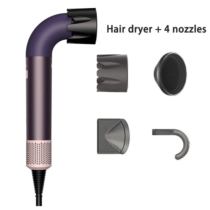 Hair dryer, 1400W high power, quick drying, lightweight body, low noise, comes with multiple types of air nozzles..