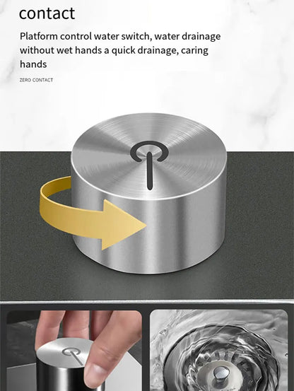 Kitchen Sink 304 Stainless Steel Rain Waterfall Single Trough Honeycomb Large Single Trough Washing Basin