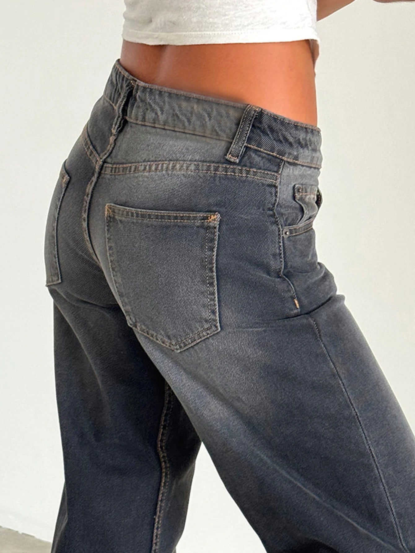 2024 neue Y2K Hohe Taille Baggy-Jeans Für Frauen Mode Lose Denim Breite Bein Hosen Casual Weibliche Kleidung XS-XL Drop verschiffen.