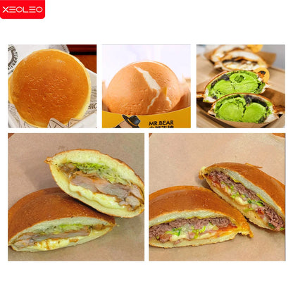 XEOLEO Electric Ice Cream Waffle Machine UFO Burger Maker 1200W Hamburg Gelato Panini Press Machine   Sandwich Press Maker.