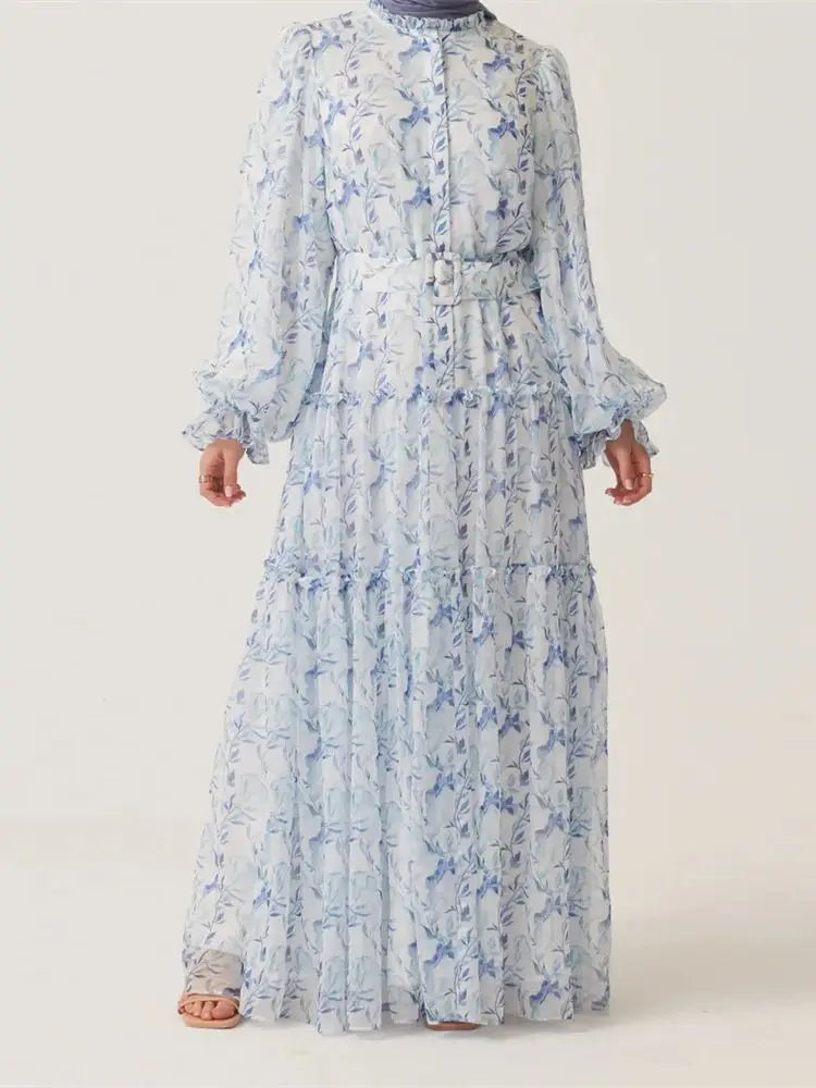 Ramadan Dubai Chiffon Modest Abaya Damen Kebaya Turkey Islam Muslim Long Dress Abayas For Women Kaftans Robe Femme Musulmane.