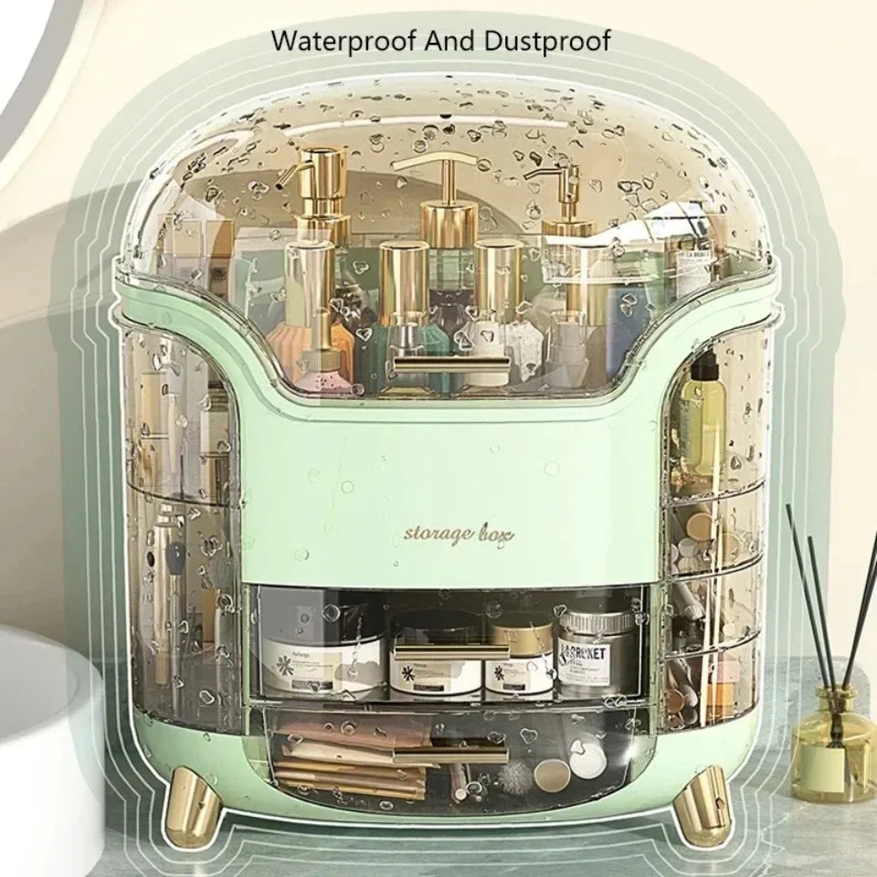 Desktop Makeup Organizer Transparent Jewelry Cosmetic Storage Box Dustproof Large Capacity Makeup Container Jewelry Lipstick Box.
