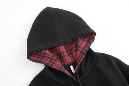 GIBSIE Plus Size Bow bestickter lockerer Hoodie Damen Herbst und Winter koreanische Kapuzen-Fleece-verdickte Pullover-Sweatshirts.