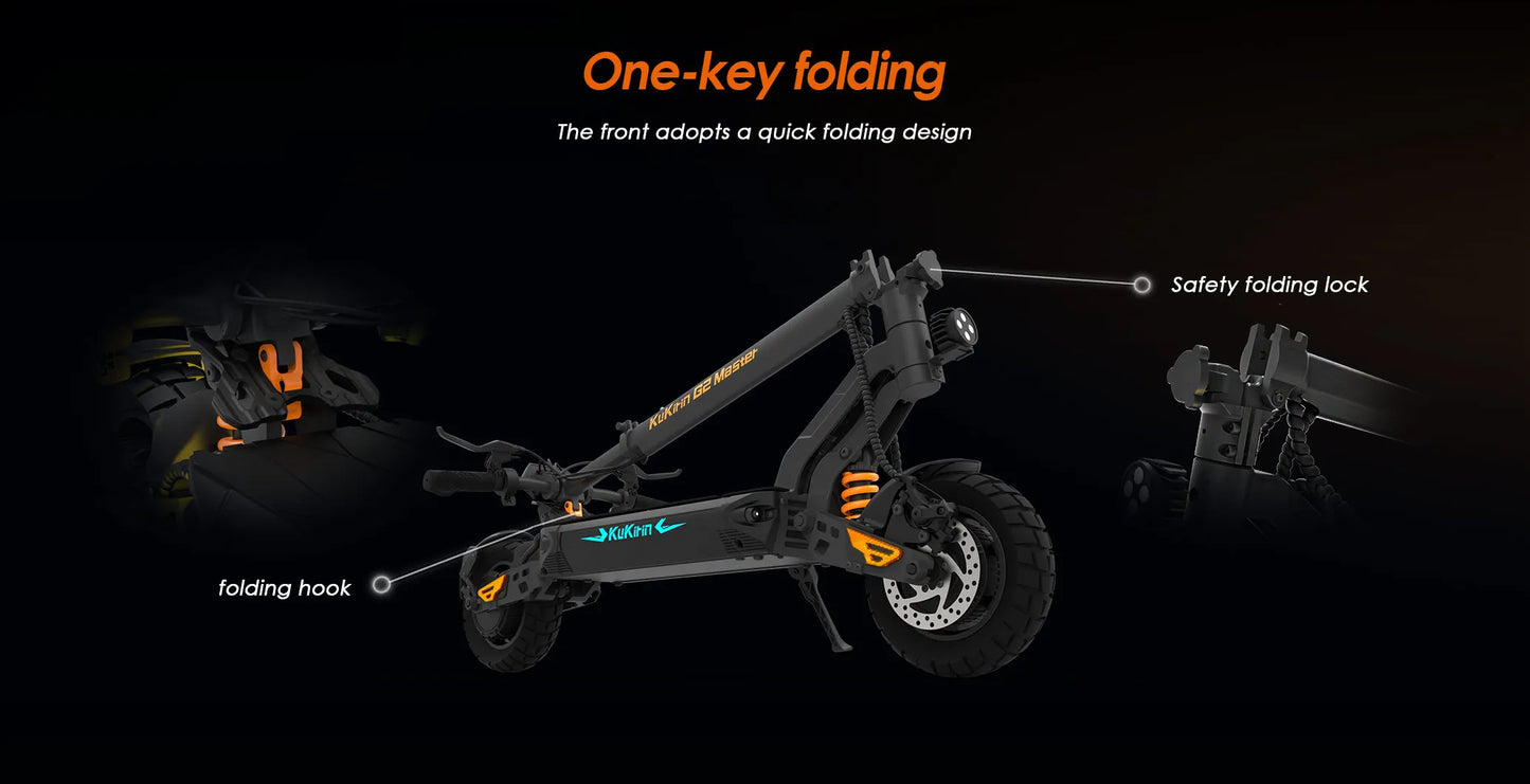 KuKirin G2 Master Electric Scooter 1000W*2 Dual Motor 52V 20.8Ah 60km/h Max Speed Front&Rear Disc Brake Hydraulic Shock Absorber