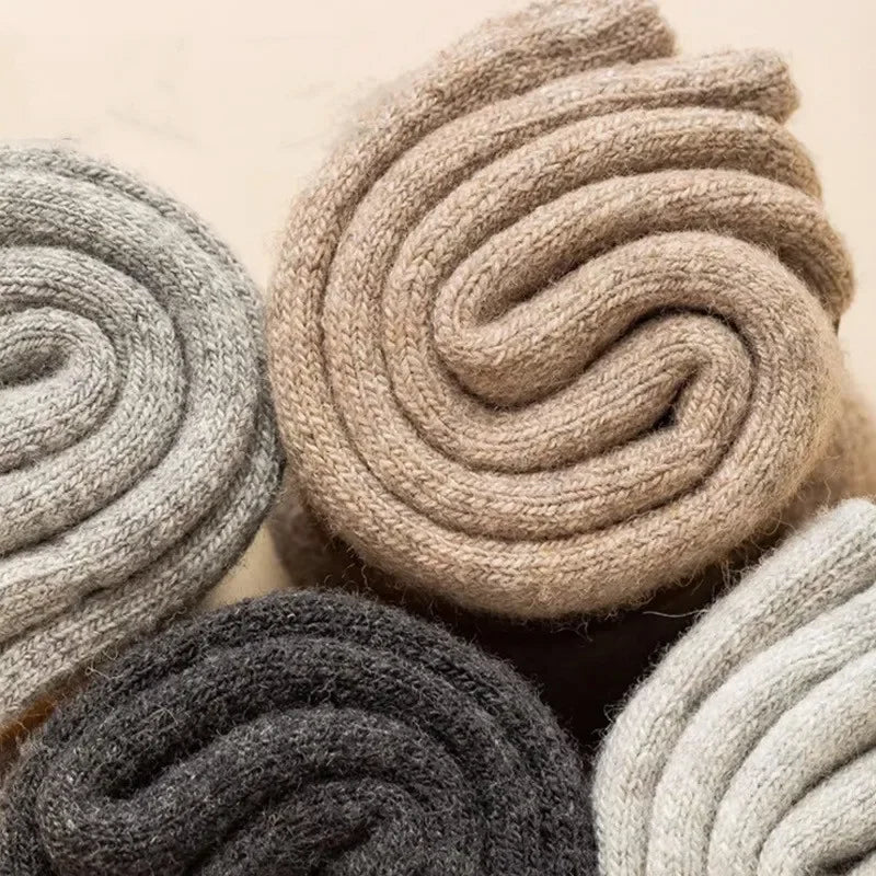 4Pairs/Lot Men's Winter Super Thick Thermal Socks Wool Men Women Solid High Quality Merino Wool Socks Cold Snow Warm Wool Socks.