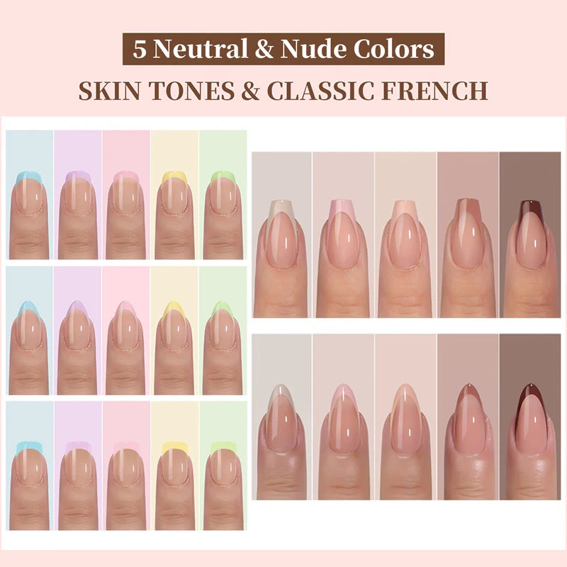 150Pcs/Box Acrylic Press on Nails Full Cover Fake False Tips Soft Gel Extension T-shaped Oval Capsule Almond Sculpted Salon DIY.