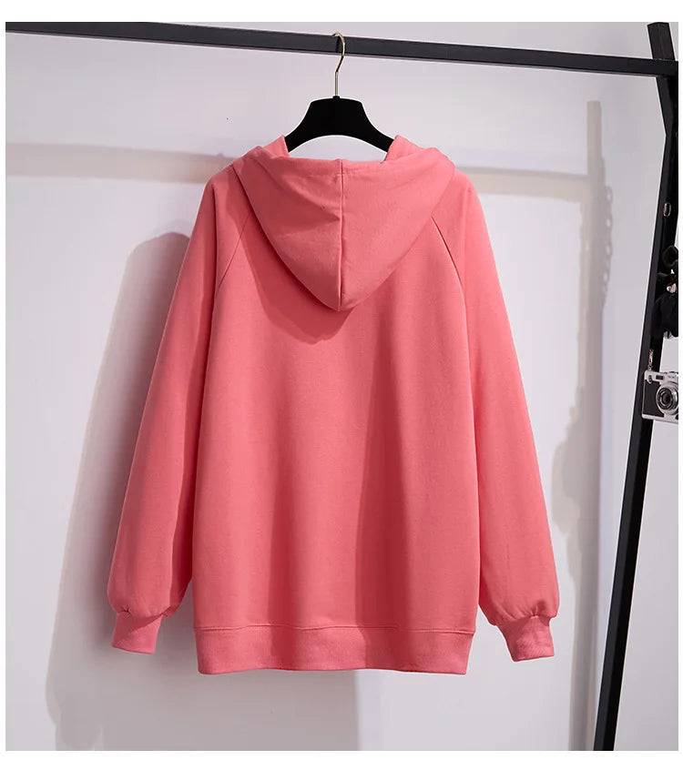 175 kg Plus Size Damen Büste 170 Frühling Herbst Lose Brief Kapuzenpullover Sweatshirt Schwarz Rot Weiß 4XL 5XL 6XL 7XL 8XL 9XL.