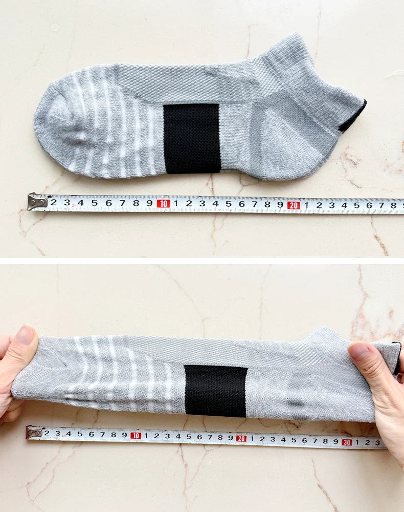 6/3/1 Pairs New Men Sports Running Fitness Flight Short Tube Socks Women's Towel Bottom Basketball Socks Solid Color Black Socks.