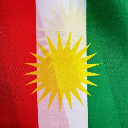 14 x21cm Kurdish hand flag waving National Kurdistan bannerplastic Stick.