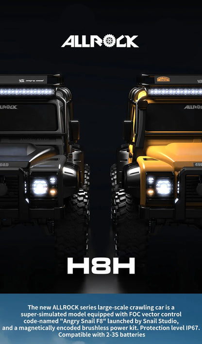 MJX in stock 1:8 Foc Westward H8h Defender Brushless 3s Off-road Differential Lock Remote Control Climbing Model Car Toy Gift.