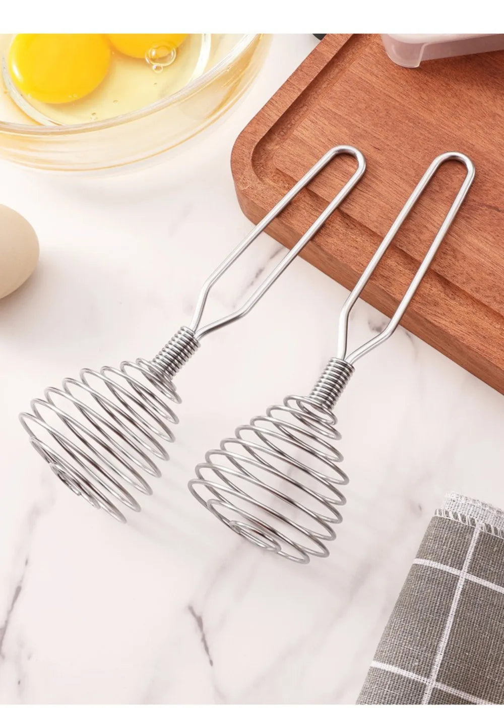 New Stainless Steel Manual Press Type Egg Beater Creative Honey Spoon Mixer Milk Jam Stirring Spoon Kitchen Baking Cooking Tools.
