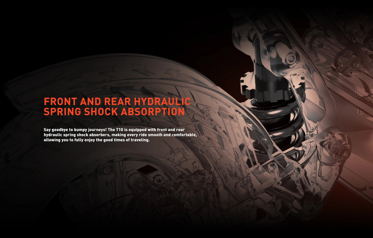 JOYOR T10 Folding Electric Scooter, Dual 1000W Motor, 10 inch Off-road Adults E-scooter with 60V 18Ah Battery.