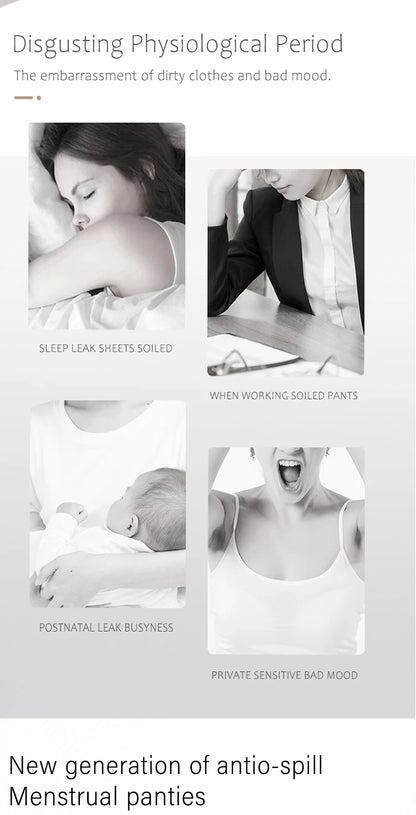 Women Menstrual Panties 5pcs High Waist Menstruation Underpants Leak Proof Period Briefs L-8XL Plus Size Physiological Briefs.