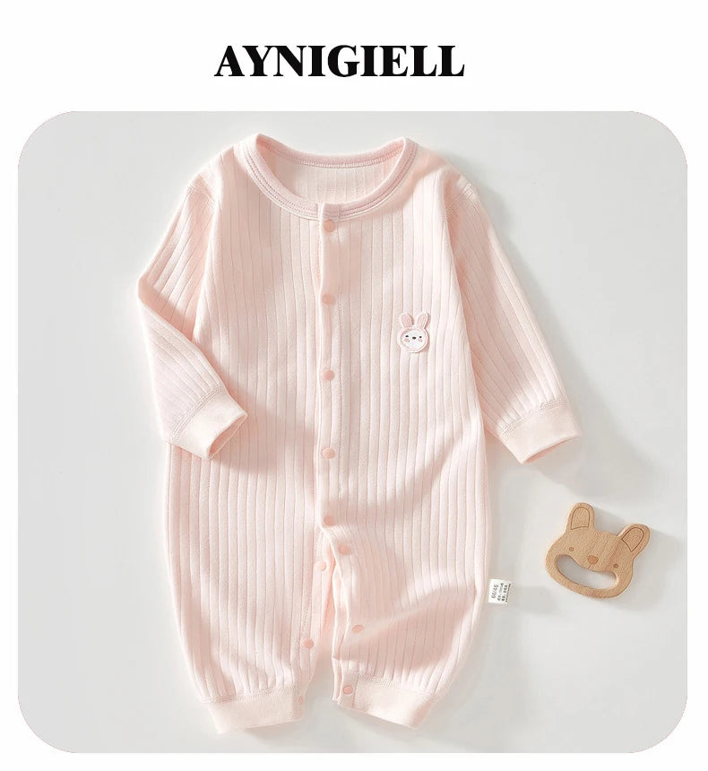 Frühling und Herbst 0-12 Monate Baby Strampler Hochwertige Neugeborene Mädchen Jungen 100 % Baumwolle Kleidung von Langarm Säuglingskleidung.