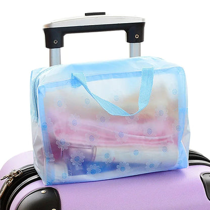 5 Color Waterproof PVC Cosmetic Storage Bag Women Transparent Organizer for Makeup Pouch Compression Travelling Bath Bags.