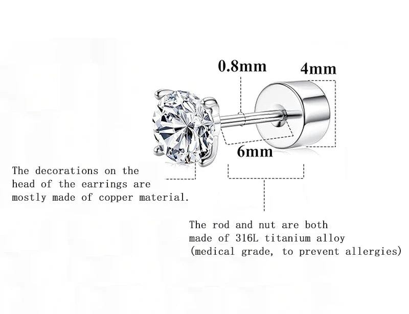 1PCS Pink Zircon Cross 316L Stainless Steel Annular Ear Bone Nail New Fashion U-shaped Earrings for Women Y2K Punk Jewelry.