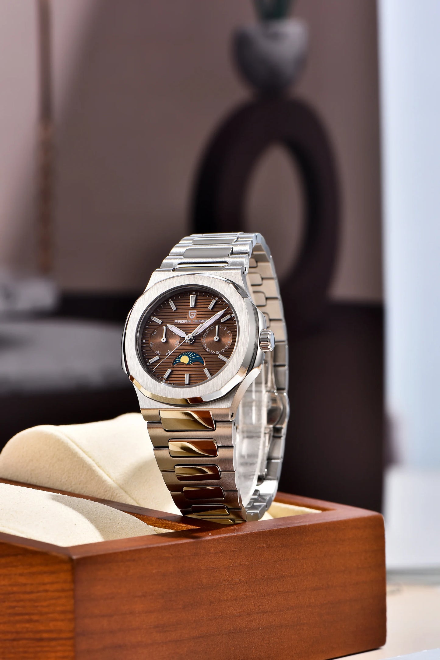 PAGANI DESIGN  Women's Watches Luxury Quartz Watch For Women Multifunctional Chronograph Moon Phase Automatic Date Ladies Watch.