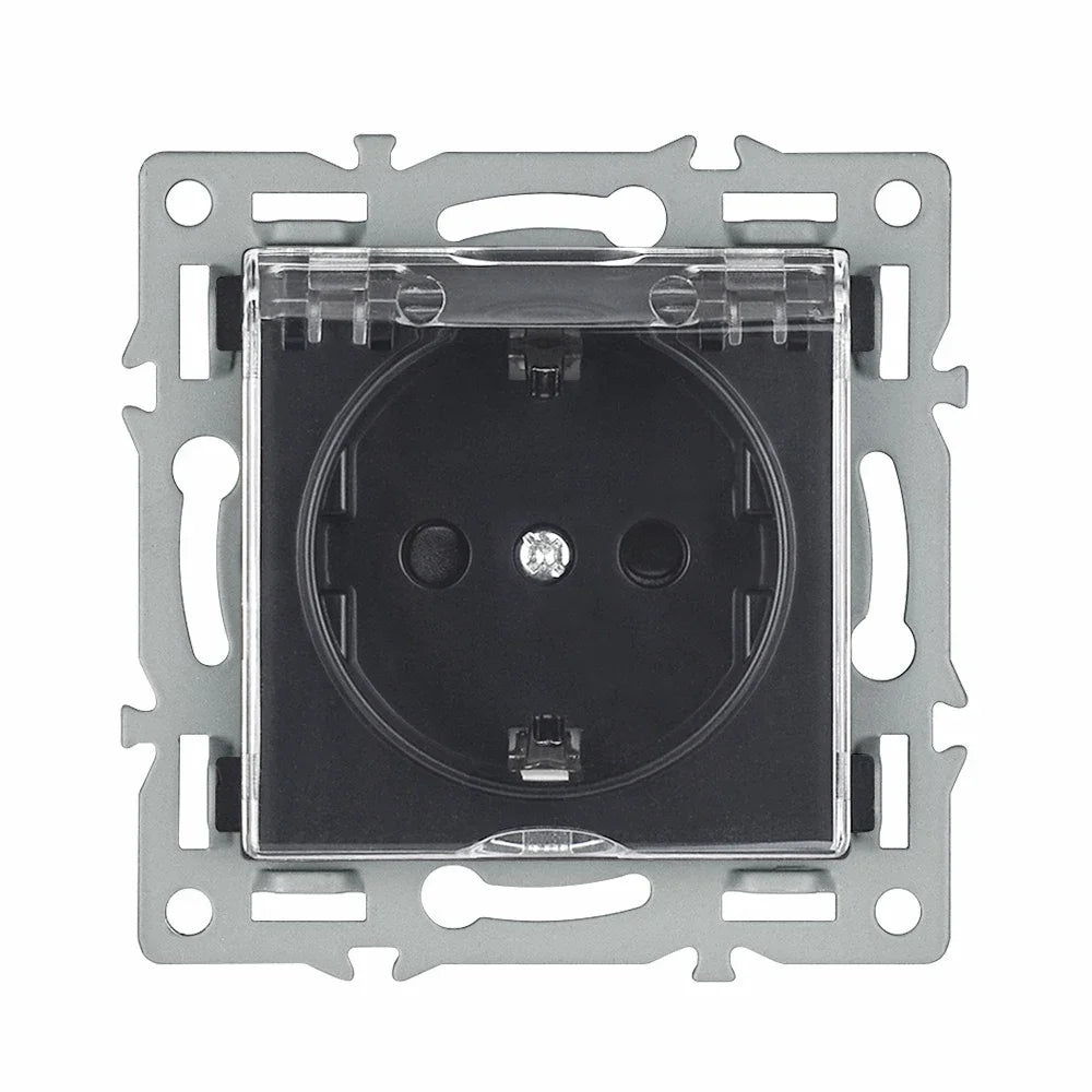 SRAN F6 Serie mehrere Rahmen schwarze Panel aus gehärtetem Glas, EU FR UN-Steckdosen und Schalter Dimmer-Lüfter-Fußlampe Rj45 RJ11Module DIY.