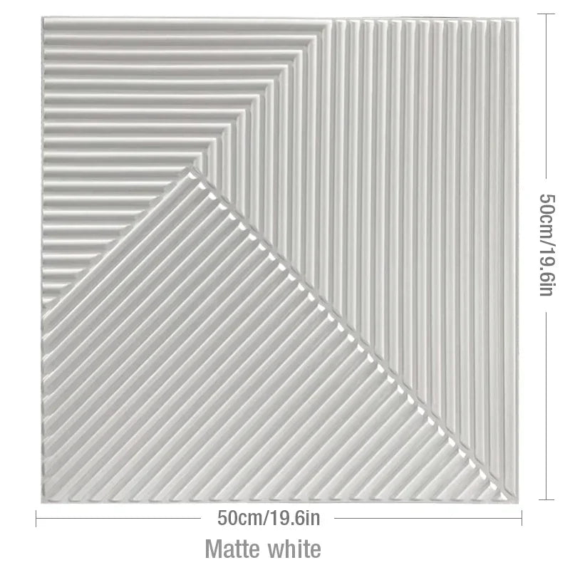 12 piece/3m² /50cm Decorative Textured PVC 3D Wall Panel 3D wall sticker Interior Wall Decor Living Room Bedroom in White/Black