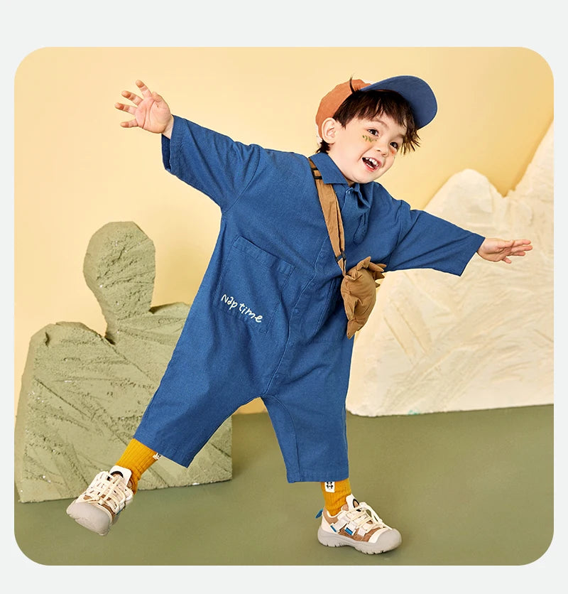 Mini Bala Outdoor Einteiliges Strampler-Set für Babys, Kinder-Arbeitskleidung, Krabbelanzug, Overall, Neu im Herbst und Winter 2024.