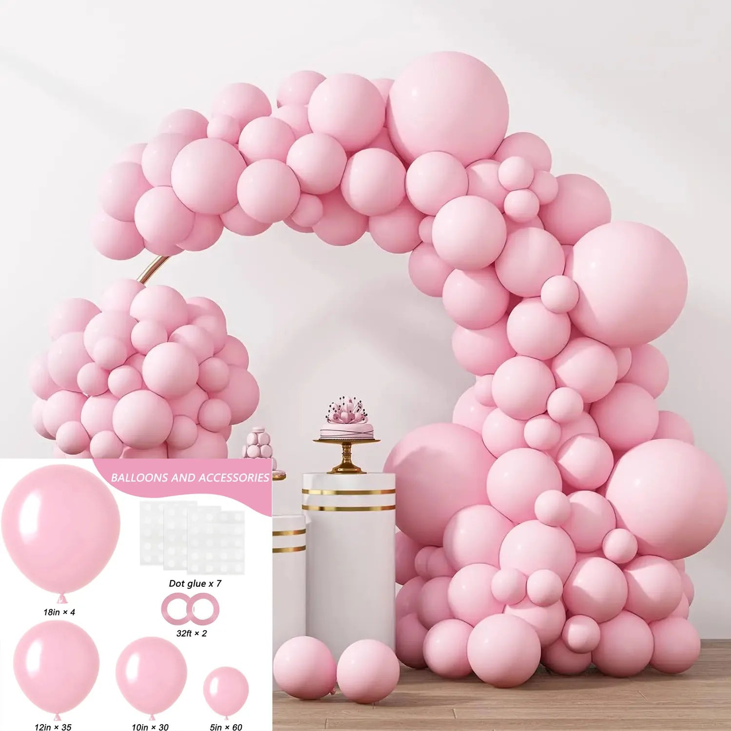 Pastell rosa Luftballons in verschiedenen Größen 18 12 10 5 Zoll für hellrosa Luftballons zum Geburtstag Valentinstag Hochzeits feier Dekoration.