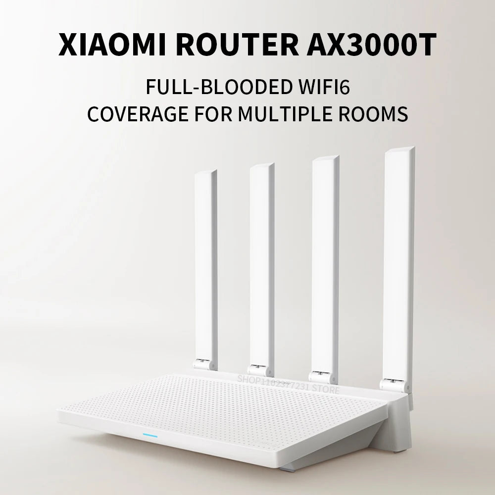 2024 NEW Original Xiaomi AX3000T Router 5GHz 160MHz Broadband 1.3GHz Processor High Speed NFC Connection For Home Office Games.