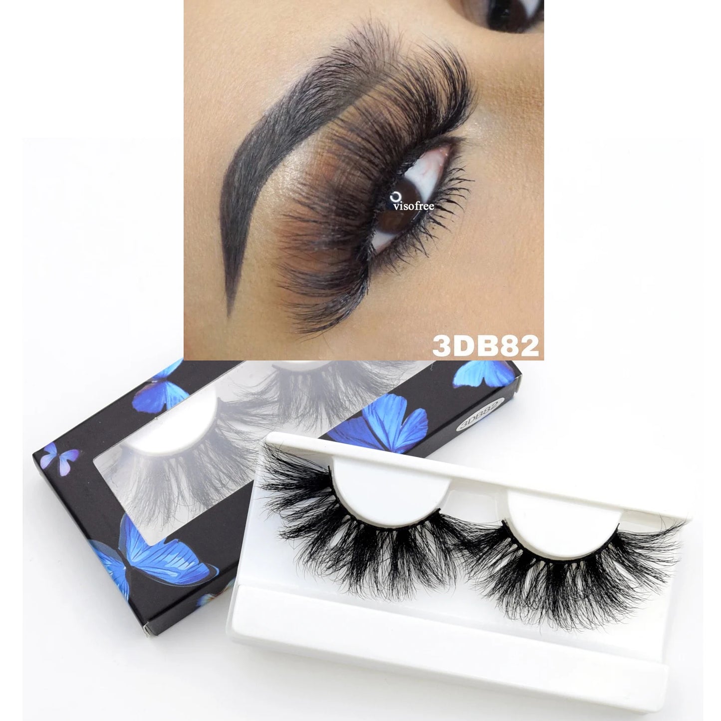 Visofree Eyelashes 3D Mink Eyelashes Long Lasting Mink Lashes Natural Dramatic Volume Eyelashes Extension False Eyelashes D08