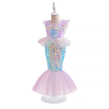 Pailletten Mädchen Party Kleider Meerjungfrau Mottoparty Prinzessin Kleid Performance Kostüm Kinder Geburtstag Geschenke Kleider für Mädchen Abschlussball.
