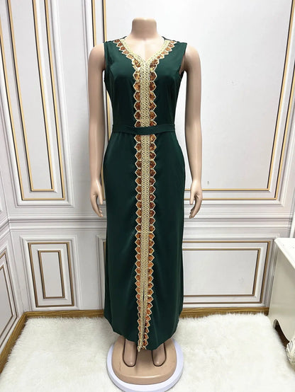 Elegant Muslim Abaya for Women Dress 2 Piece Set Chiffon Cloak Caftan Indian Party Dresses Sequins Kinono Robe Vestidos Abayas