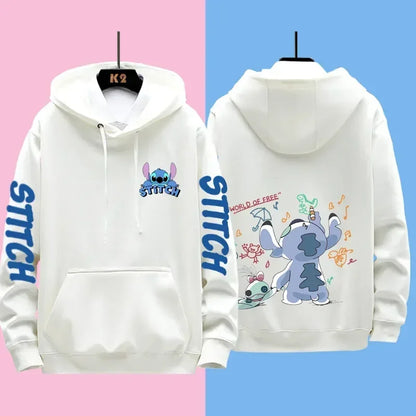 Disney Stitch Different Couple Outfits for Men and Women Casual Sweatshirts Hooded Jackets and Clothes.