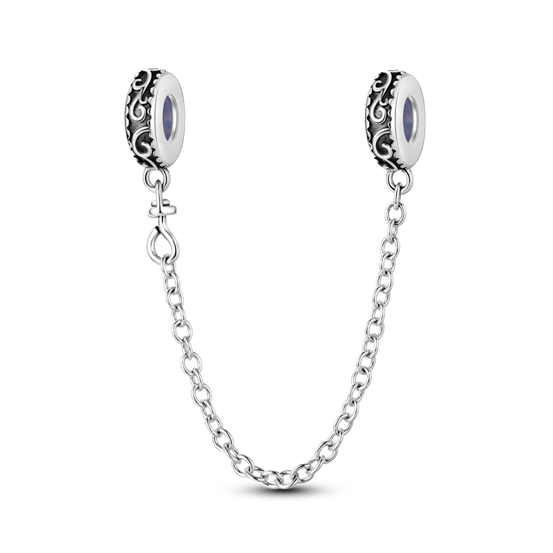 Silver Clasp 925 Sterling Silver CZ pave Clip Charms Daisy Beads Stopper Safety Chain fit Original Bangle Bracelet Jewelry Clip