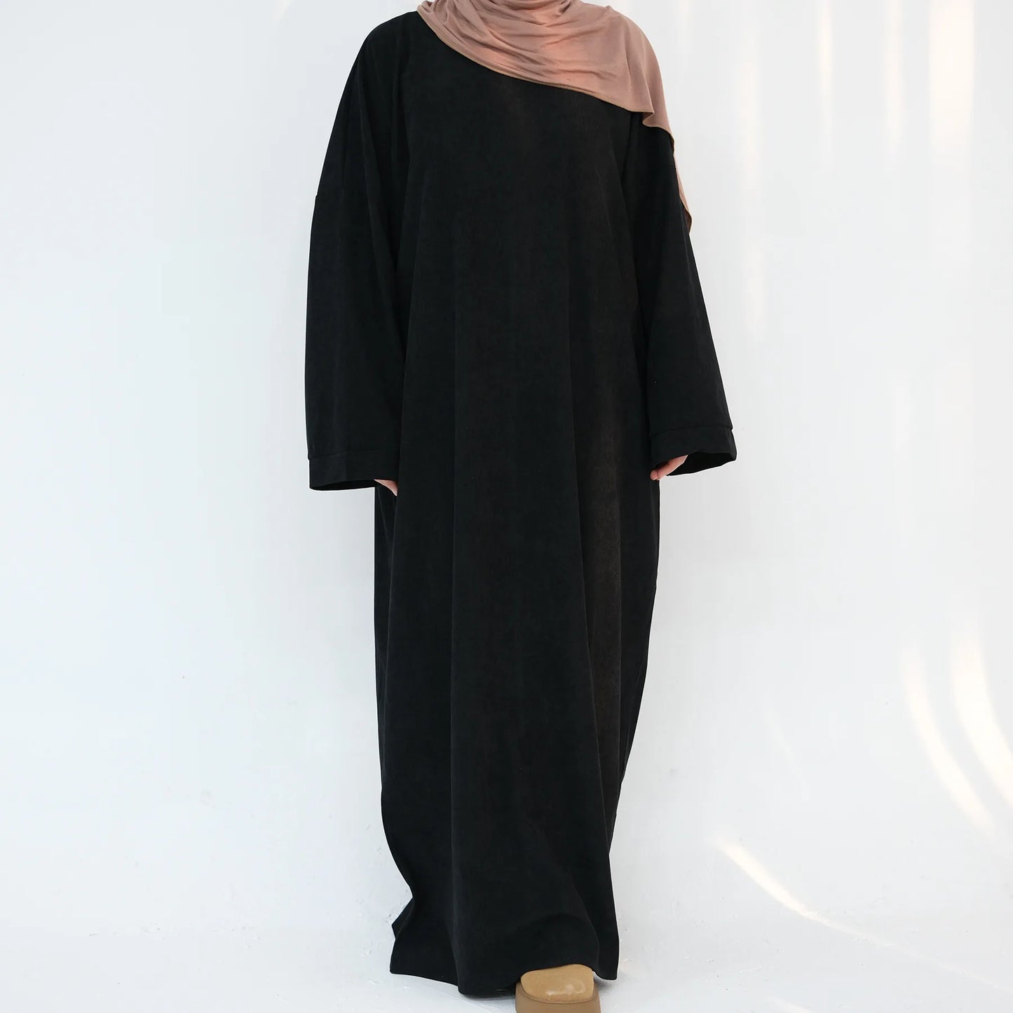 2024 Winter Dubai Women Corduroy Abaya Dress Ramadan Eid Arabic Modest Muslim Clothing Islam Party Jalabiya Fashion Turkey Robe