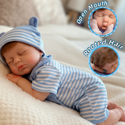 18Inch Can Open Mouth Close Eyes LouLou Full Solid Silicone Bebe Reborn Girl & Boy Doll With Rooted Hair Corpo De Silicone Doll.