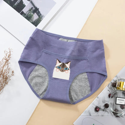 Women's Panties UnderwearLeakproofBreathable Briefs MenstrualPants PlusSizeWaterproof Mid Waist Organic Cotton Protective Briefs