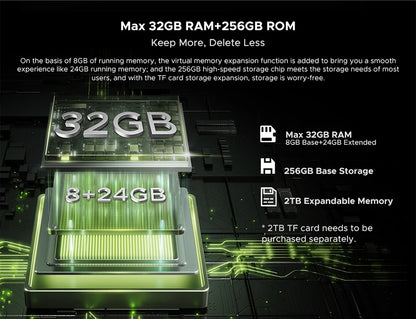 DOOGEE Tab E3 Tablet 11" Screen Android 15 Gemini AI 7.5mm Ultra-thin 32GB (8+24) 256GB Dual Speakers 8800mAh Battery Smart Pad