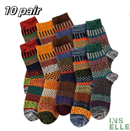 Men's thick warm towel socks 3 pairs of casual solid color mid-calf socks winter men's socks