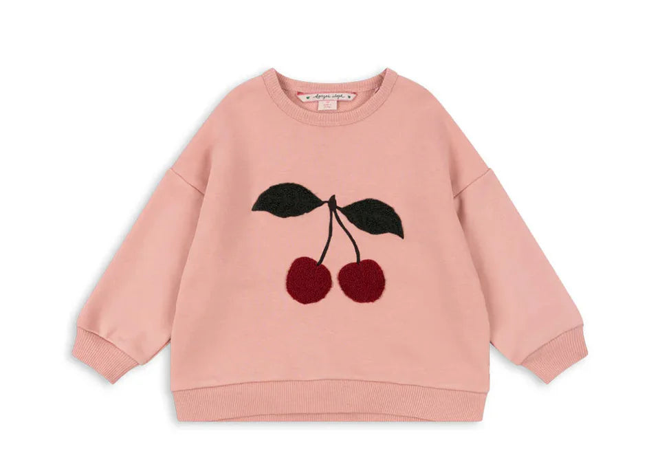 Konges Slojd AW Baby Girls Sweatshirts + Pants 2 Pcs Sets Lambswool Cherry Jackets Kids Clothes Girls Print Dresses Coats 1-9Yrs.